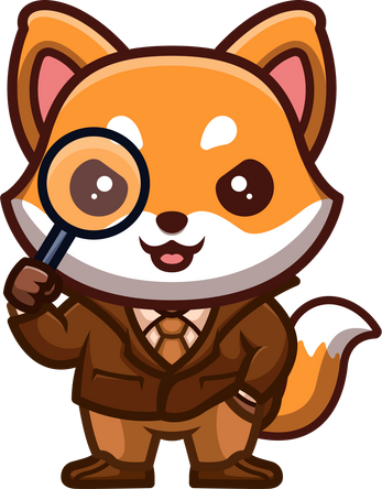 Fox Detective Cute Creative Kawaii Cartoon Mascot Logo